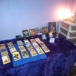 Tarot cards on John's Oracle table.